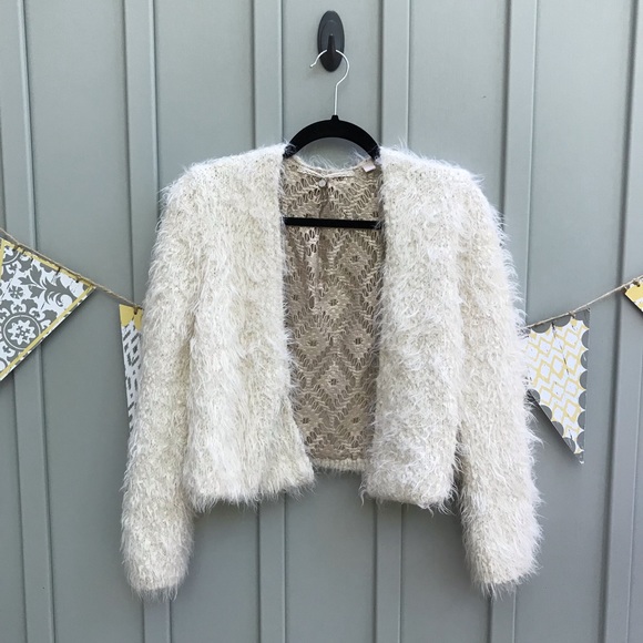 Anthropologie Jackets & Blazers - Anthro Knitted & Knotted Faux Fur Bomber Jacket